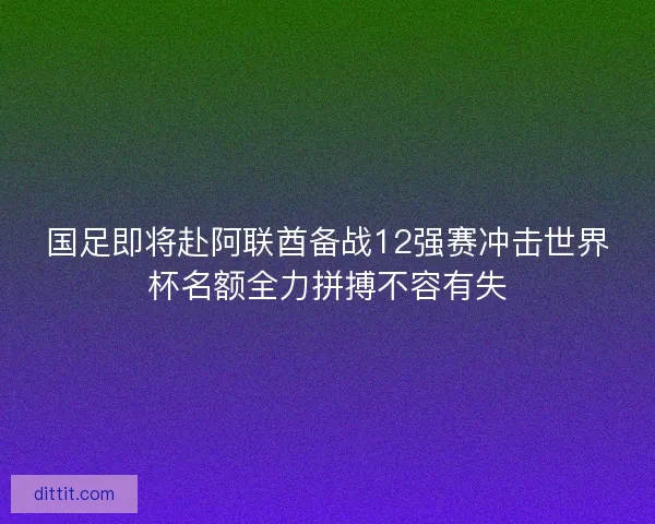 国足即将赴阿联酋备战12强赛冲击世界杯名额全力拼搏不容有失